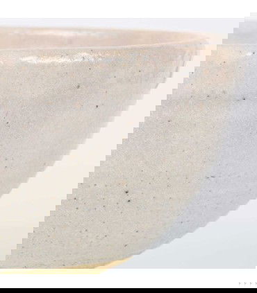 Chawan de cerámica japonesa Kato Juunidai Shino - pieza única en barro blanco