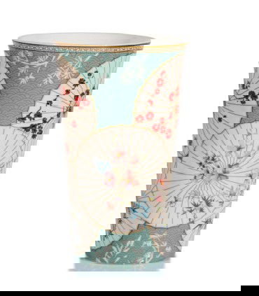 Detalle frontal taza abanícos